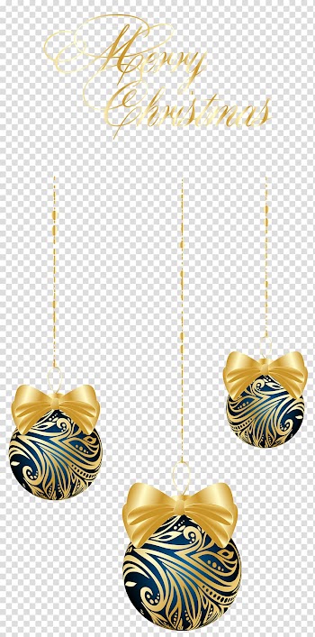 Three blue-and-yellow christmas balls illustration, Christmas ornament , Christmas Dark Blue Hanging Balls transparent background PNG clipart