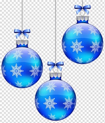 Three blue bauble , Christmas ornament Snowflake Blue Sphere, Blue Christmas Balls Decoration transparent background PNG clipart