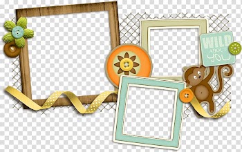 Three brown and teal frame illustration, Frames , Frames free transparent background PNG clipart