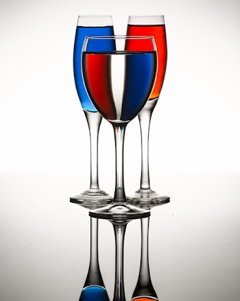 Three Clear Wine Glasse and Flute Glasses