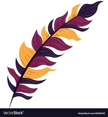 three color palette abstract feather