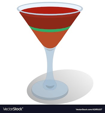 three colour cocktail in nice cocktail glass