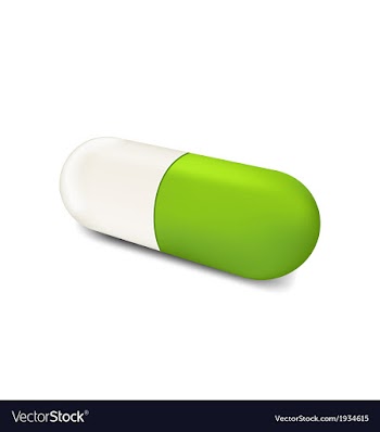  					Three-dimensional herbal pill isolated on white vector image														