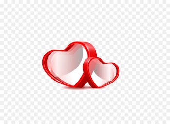 Three-dimensional red double heart vector material 
