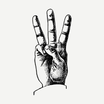 Three-finger salute drawing, protest hand | Free PSD - rawpixel