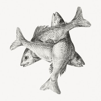 Three fishes collage element, Jean | Free PSD Illustration - rawpixel