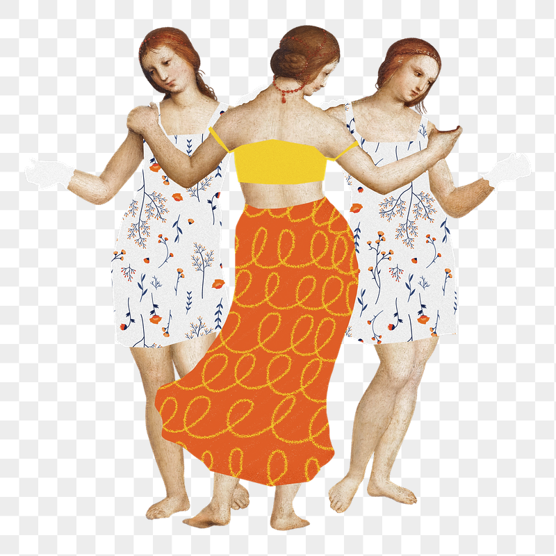 Three Graces png sticker, women | Free PNG - rawpixel