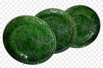 Three Green Glazed Majolica Cabbage Leaf - Maiolica