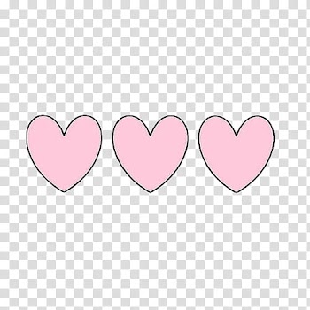 , three heart pink illustrations transparent background PNG clipart