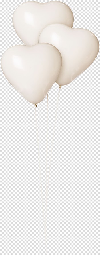 Three heart white balloons illustration, Heart, Pretty Heart Balloon transparent background PNG clipart
