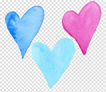 Three hearts, Watercolor painting Drawing, Watercolor decorative material peach transparent background PNG clipart