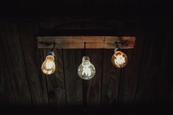 Three Illuminated Lightbulbs 