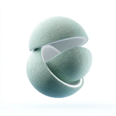 Three Interconnected Fabric Spheres Representing a Cyclical Process Three Interconnected Fabric Spheres Representing a Cyclical Process