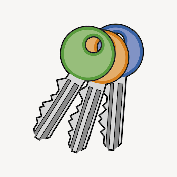 Three keys clipart illustration psd. | Free PSD - rawpixel