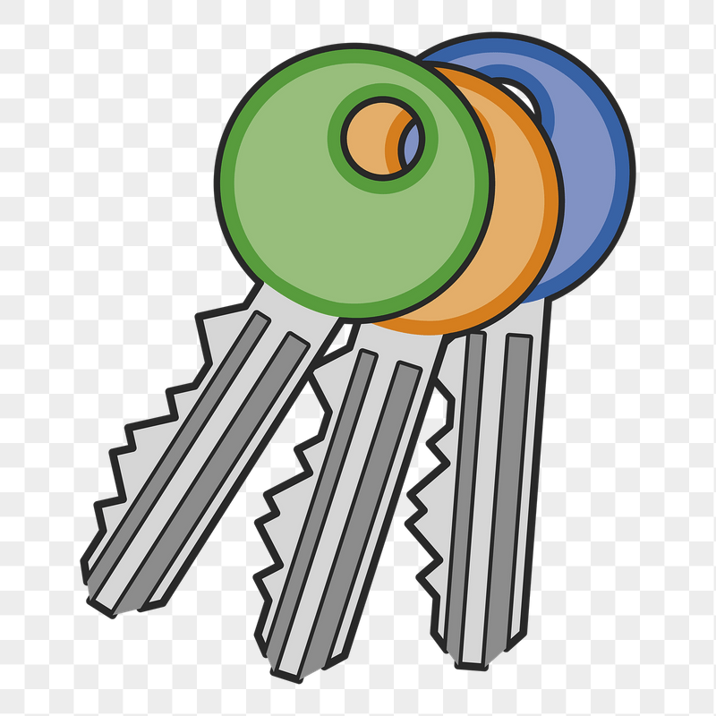 Three keys png sticker illustration, | Free PNG - rawpixel