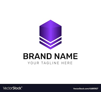 three layer creative cube gradient logo