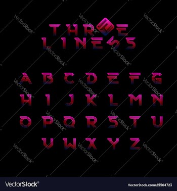 Three line modern alphabet vector image