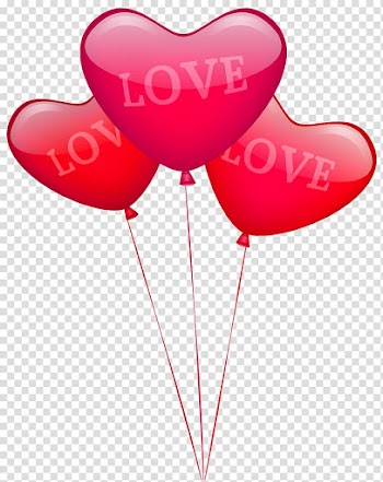 Three Love balloons illustration, Balloon modelling Heart Wedding Valentine's Day, Love Heart Balloons transparent background PNG clipart