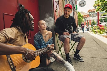 Three Men Near Road