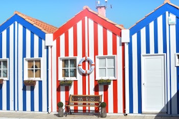 Three Multicolored Houses