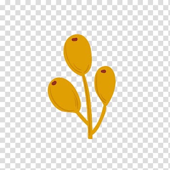 Three oval brown plant art transparent background PNG clipart