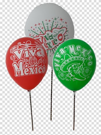 Three party balloons, Toy balloon Somos fiesta Party, mexico transparent background PNG clipart