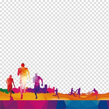 Three people running painting, Silhouette Sport Advertising, Motion Silhouette transparent background PNG clipart