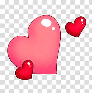 Three pink and red hearts transparent background PNG clipart