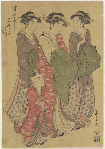 Three Prostitutes of the Tsuataya | Free Photo - rawpixel
