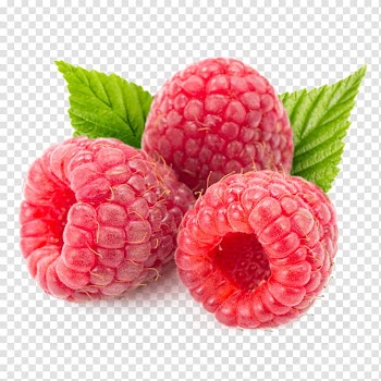 Three raspberry fruits illustration, Red raspberry Frutti di bosco Fruit, Three raspberries transparent background PNG clipart