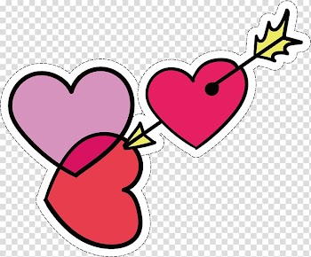 Three red and pink hearts with 1 arrow art, Heart-shaped material transparent background PNG clipart