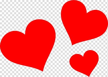 Three red heart illustrations, , red heart transparent background PNG clipart