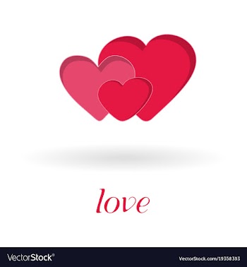 Three red heart isolated on white background vector image