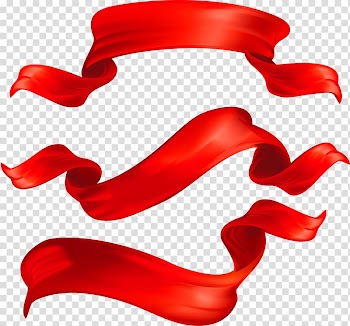 Three red ribbons illustration, Red ribbon, Red Ribbon transparent background PNG clipart