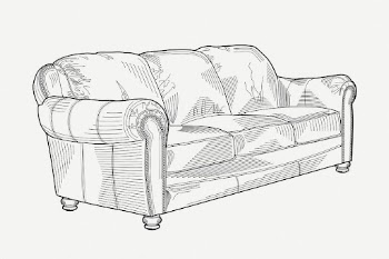 Three seat sofa clipart, furniture | Free PSD - rawpixel