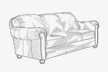 Three seat sofa hand drawn, | Free Vector - rawpixel