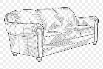 Three seat sofa png sticker, | Free PNG - rawpixel