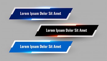 Three shiny geometric lower third modern template Free Vector