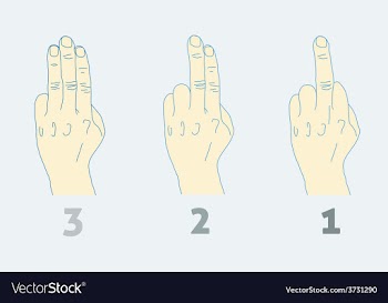 Three step countdown with middle finger Light vector image