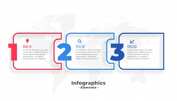 Three steps business infographics presentation template Free Vector