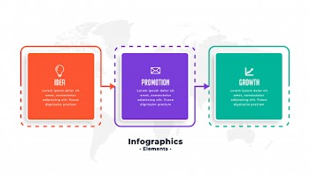 Three steps business infographics template Free Vector