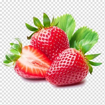 Three strawberries, Smoothie Juice Strawberry Fruit, Strawberry transparent background PNG clipart