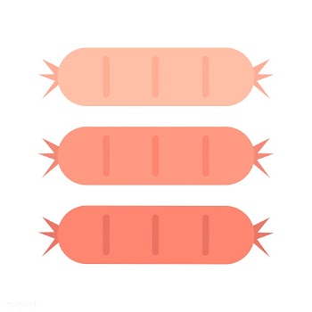 Three tasty sausages graphic illustration | Free stock vector - 424920