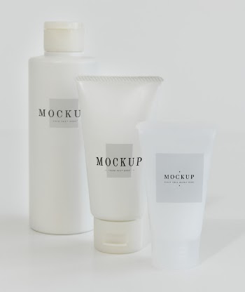 Three types of body care packaging mockups Free Psd