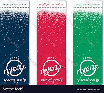 Three vertical ticket for Christmas party vector image
