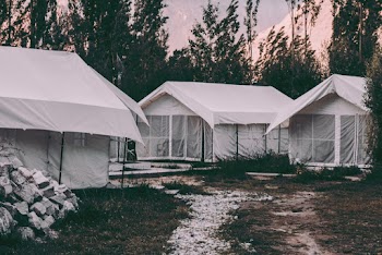 Three White Tents
