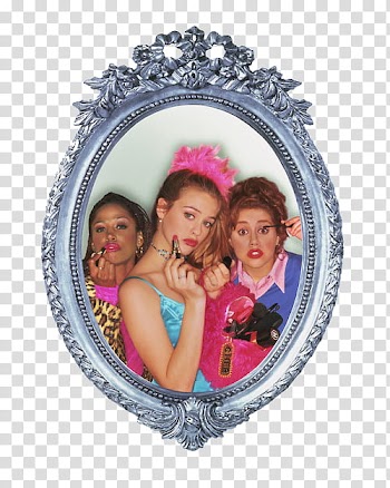 , three women in oval frame transparent background PNG clipart
