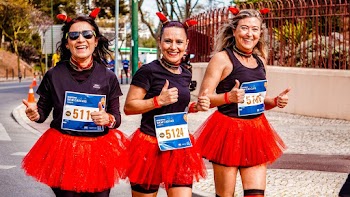 Three Women Running 