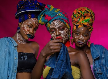 Three Women Wearing Turbans