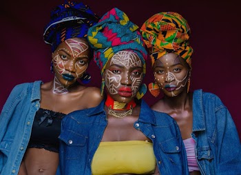 Three Women With Face Paints